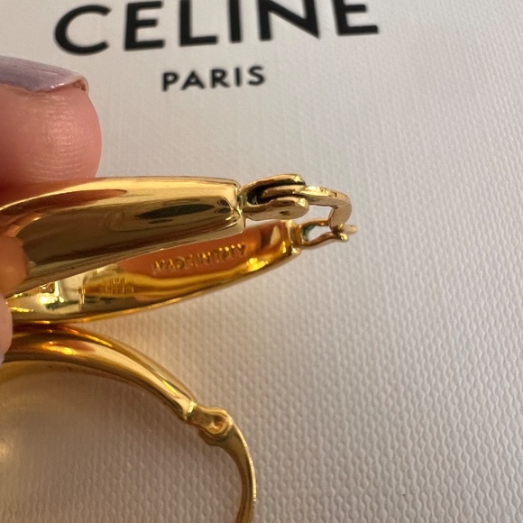 Celine Bold Hoop Earrings in Gold - Picture 3 of 4